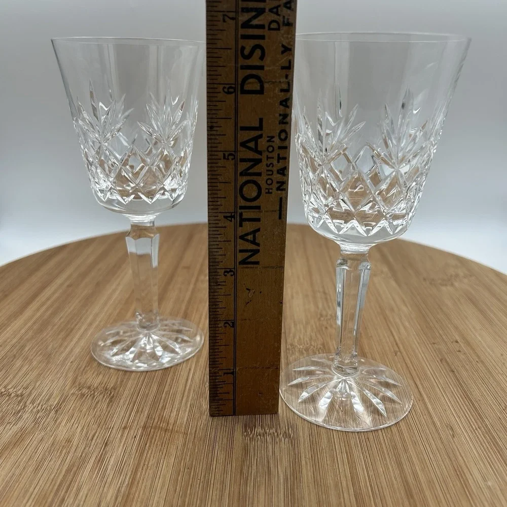 Set‎ of 2 Lenox USA Charleston Crystal Wine Glass 6 3/4